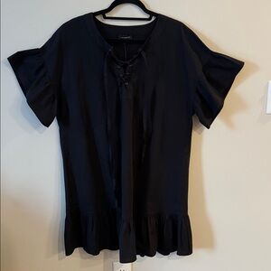 Lucky Brand L Lace-Up Shift Dress